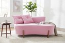 Ver imagem 1 de Namoradeira Sofá Feijão Luna 130cm Orgânica Suede Rosa Bebê