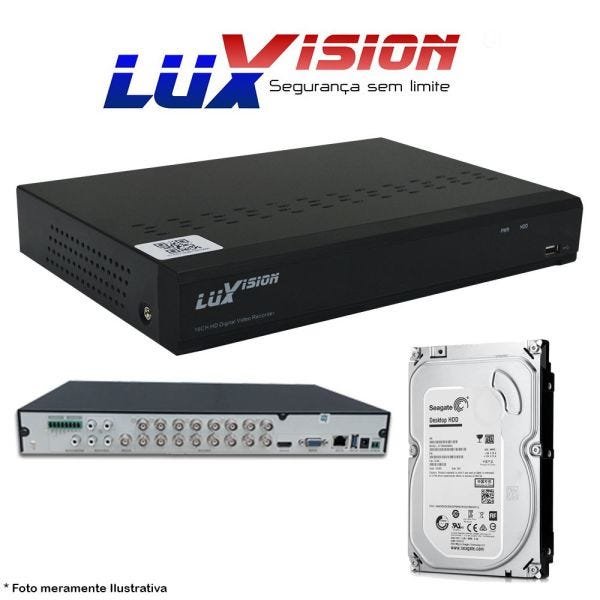 DVR Luxvision ECDALL 1080N 16Ch 720P + HD 500GB Pipeline de CFTV