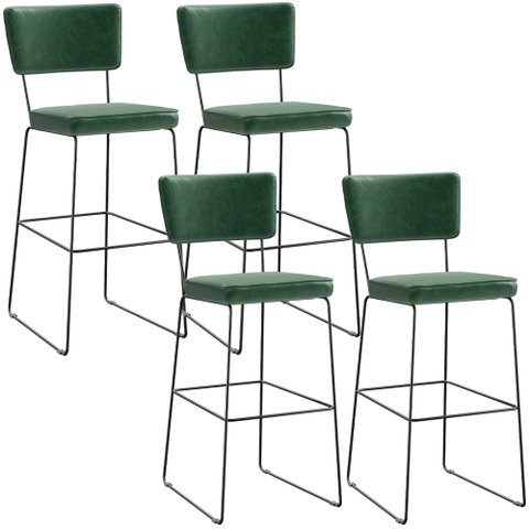 Kit 4 Banquetas Altas Cozinha Sala Jantar Base em Aço Fixa Allana L02 Facto Verde Musgo - Lyam