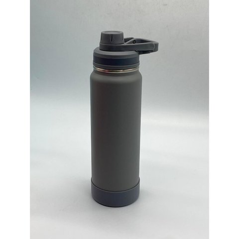 Garrafa Térmica Ms-961 800ml - Duplamente Isolada a Vácuo, Base Emborrachada Anti Derrapante:Cinza