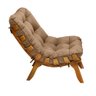 Kit Poltrona + Puff Costela Decoração Descanso Suede Bege - 3
