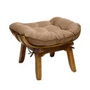 Ver imagem 5 de Kit Poltrona + Puff Costela Decoração Descanso Suede Bege
