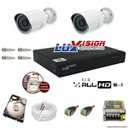 Ver imagem 1 de Kit Cftv 2 Câmeras AHD Bullet 720p Dvr 4 Canais Luxvision 5 em 1 + HD 1TB