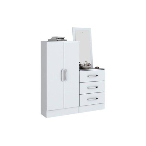 Cômoda de Quarto Briz B700 c/ 2 Portas e 3 Gavetas Branco - Henn