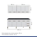Ver imagem 6 de Cozinha Compacta 9 Portas 3 Gavetas Atenas Kaiki Móveis:Branco