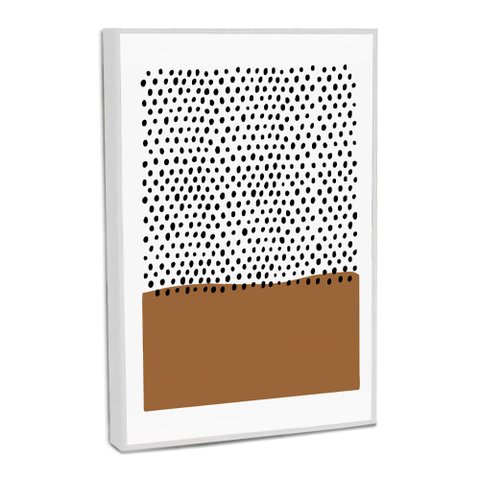 Quadro Decorativo Minimalista Pontos Pretos com Moldura Filete