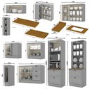 Ver imagem 3 de Cozinha Completa de Canto Americana 10 Peças Cinza Tampo Nature - Móveis Henn