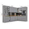 Cozinha Completa de Canto Americana 10 Peças Cinza Tampo Nature - Móveis Henn - 4