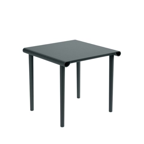 Mesa de Jantar Quadrada Linea Rivatti Area Externa Polipropileno (PP) Azul Aura Tampo Quadrado 80 cm