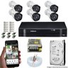 Kit Cftv 6 Câmeras VHD 1010B Bullet 720p Dvr 8 Canais Intelbras MHDX + HD 1TB - 1