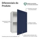 Ver imagem 3 de Armário Aéreo 50cm 1 Porta Branco/azul Vik Madesa