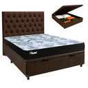 Ver imagem 1 de Cama Box Bau + Colchão Casal Molas Ensacadas Life Gold Paropas + Cabeceira Estofada