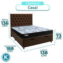 Ver imagem 3 de Cama Box Bau + Colchão Casal Molas Ensacadas Life Gold Paropas + Cabeceira Estofada