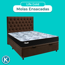 Ver imagem 4 de Cama Box Bau + Colchão Casal Molas Ensacadas Life Gold Paropas + Cabeceira Estofada