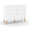 Cômoda Retrô Clean 6 Gavetas Branco Soft Eco Wood - Matic - 1