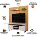 Ver imagem 4 de Rack para Sala Eva com Painel Ripado Tv 75 Pol Lexa D05 Cedro Bali - Lyam Decor