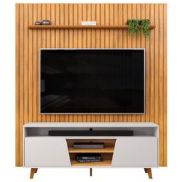 Rack para Sala Eva com Painel Ripado Tv 75 Pol Lexa D05 Cedro Bali - Lyam Decor - 3