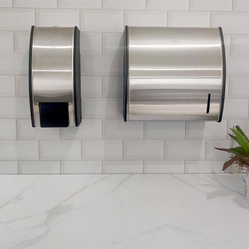 4 Dispensers de Parede para Sabonete Espuma Inox 800ml Brinox Decorline para Banheiro - 3