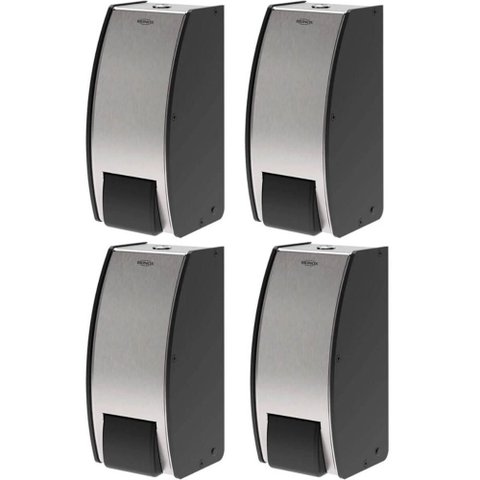 4 Dispensers de Parede para Sabonete Espuma Inox 800ml Brinox Decorline para Banheiro