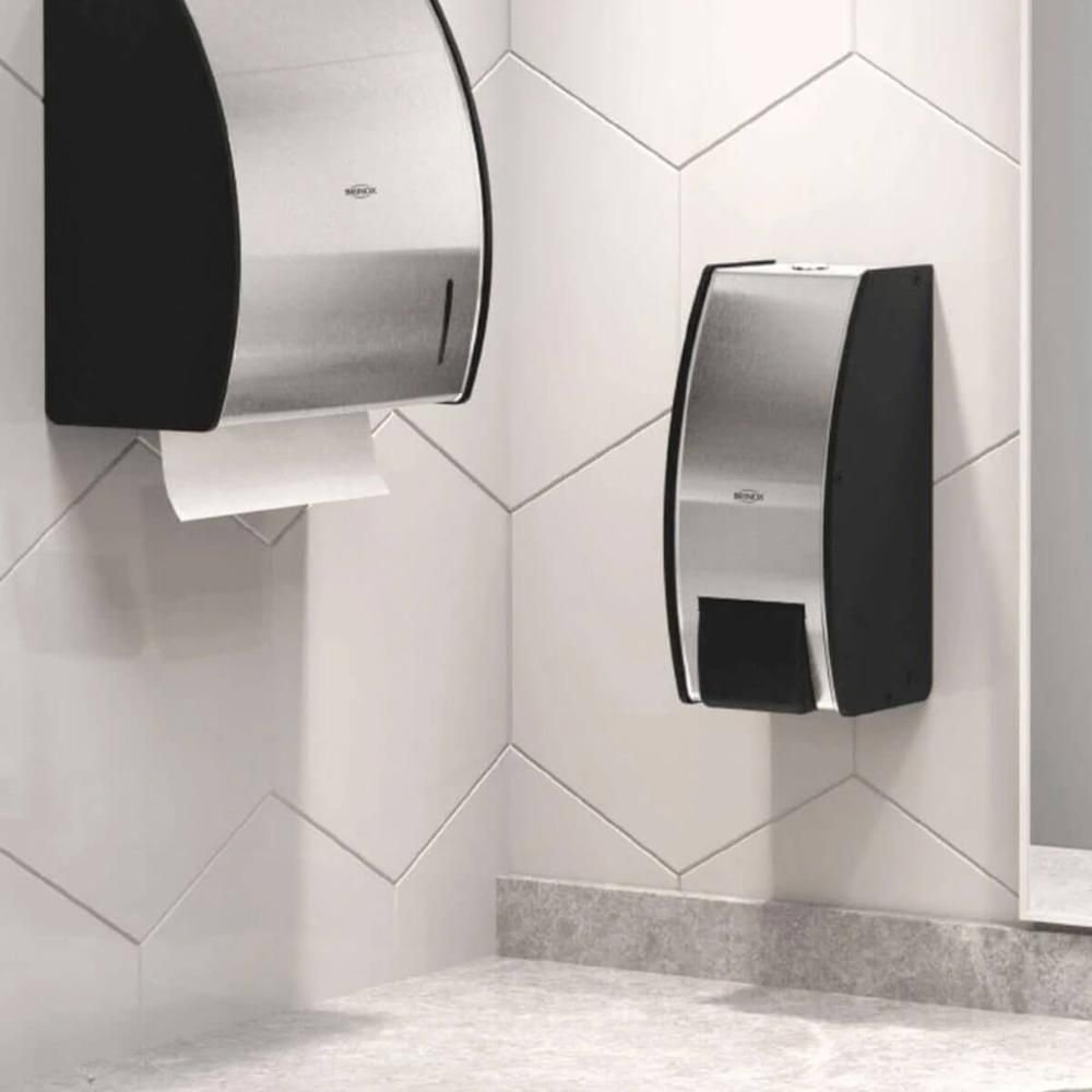 4 Dispensers de Parede para Sabonete Espuma Inox 800ml Brinox Decorline para Banheiro - 2