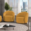 Ver imagem 1 de Poltrona Decorativa Orgânica Giratória Kit 2 Lua Veludo D03 - D’Rossi