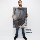 Ver imagem 2 de Quadro Decorativo em Canvas Abstrato Mármore Elegance Black Gray TaColado Moldura Flutuante 4,5cm Fr