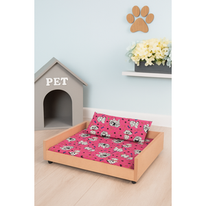 Cama Pet Duquesa Luxo Conforto para Cachorros e Gatos Estrutura Mdf Tecido Gorgurão Travesseiro Incl