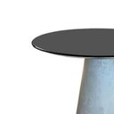 Ver imagem 2 de Mesa de Jantar Cone Cimento Queimado 80 Cm Tampo Laqueado Preto