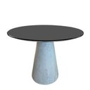 Ver imagem 1 de Mesa de Jantar Cone Cimento Queimado 80 Cm Tampo Laqueado Preto