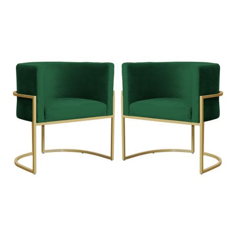 Kit 02 Poltronas Decorativa Luana Luxo Veludo Cores - DS Estofados - Verde