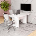 Ver imagem 1 de Mesa Reunião Escritório 160cm X 80cm Branco Pé Painel F5 Cor:branco