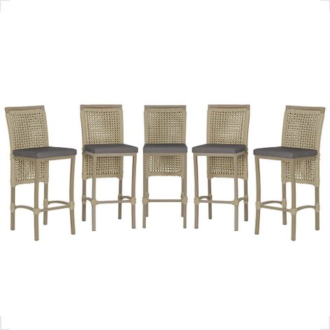 5 Banqueta em Alumínio Roma Fendi Corda Náutica Tecido 11
