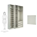 Ver imagem 6 de Conjunto Guarda Roupa Closet Solteiro sem Portas 4 Peças, 3 Gavetas, Sapateira e Cabeceira 94cm Prim