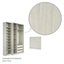 Ver imagem 7 de Conjunto Guarda Roupa Closet Solteiro sem Portas 4 Peças, 3 Gavetas, Sapateira e Cabeceira 94cm Prim