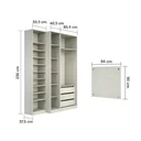 Ver imagem 5 de Conjunto Guarda Roupa Closet Solteiro sem Portas 4 Peças, 3 Gavetas, Sapateira e Cabeceira 94cm Prim