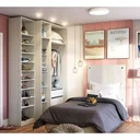 Ver imagem 1 de Conjunto Guarda Roupa Closet Solteiro sem Portas 4 Peças, 3 Gavetas, Sapateira e Cabeceira 94cm Prim