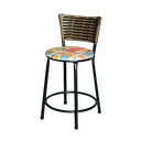 Ver imagem 1 de Banqueta Baixa Para Cozinha Ratan Cappuccino Preta Estofado Cerveja