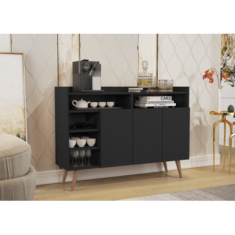 BUFFET APARADOR CANTINHO DO CAFE CELTA 3 PORTAS:BLACK