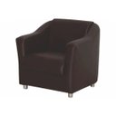 Ver imagem 2 de Kit 2 Poltronas Decorativa Tilla Pés Cromado Corino Marrom - Ds Móveis