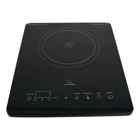 Cooktop de Indução Mimo Style CI01 1 Boca Vidro Temperado Preto 110V
