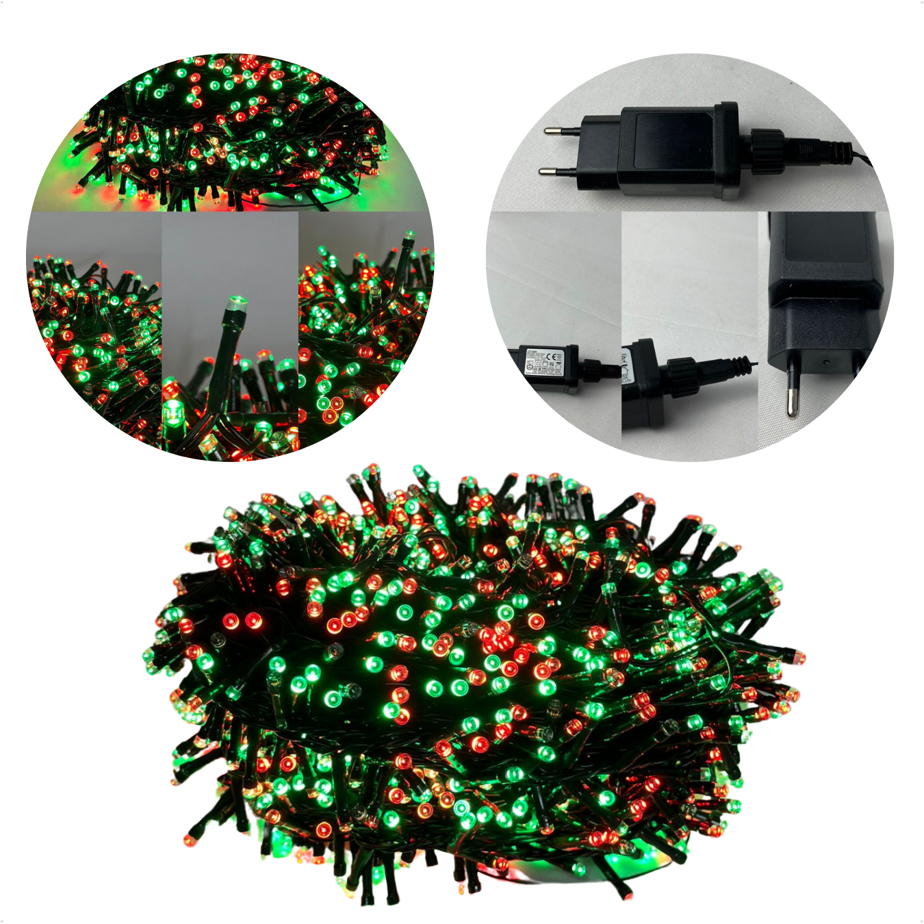 Pisca Natal Led Strobo 40 Metros 1400 Leds Vermelho e Verde Cordão Prova D'água Vermelho e Verde - 2