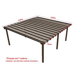 Kit Policarbonato Branco 4mm 6,00m X 6,00m - Perfis Naturais - 2