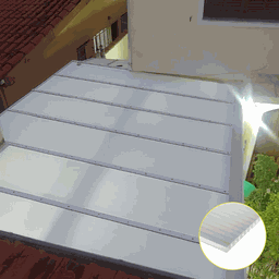 Kit Policarbonato Branco 4mm 6,00m X 6,00m - Perfis Naturais - 5