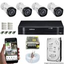 Ver imagem 1 de Kit Cftv 4 Câmeras VHD 1010B Bullet 720p Dvr 4 Canais Intelbras MHDX + HD 500GB