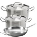 Ver imagem 1 de Jogo de Panelas Profissionais Brinox 32cm Inox Fundo Triplo Cozinha Industrial Restaurante