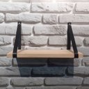 Ver imagem 2 de Kit 2 Prateleiras de Madeira Maciça Pinus 60x15cm com alça preta para sala cozinha banheiro