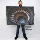 Ver imagem 2 de Quadro Decorativo Caixa Alta com Vidro Arquitetura Escadas em Espiral TaColado Moldura Preta 120 x 8