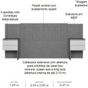 Ver imagem 3 de Cabeceira Casal/queen/king Extensível Olimpia Nature/titanium