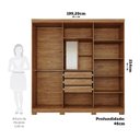 Ver imagem 3 de Guarda-Roupa Casal 6 Portas com Pé e Espelho Interno Giratório 199cm 100% MDF Paraty Espresso Móveis Bege/Cinamomo/Off White