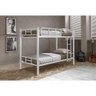 Cama Beliche Militar Solteiro de Aço / Ferro com Escada e Grade de Proteção 1,88x0,88 Branco - 1